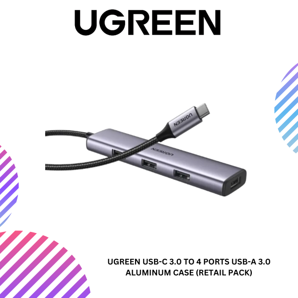 UGREEN USB-C 3.0 TO 4 PORTS USB-A 3.0 ALUMINUM CASE (RETAIL PACK)