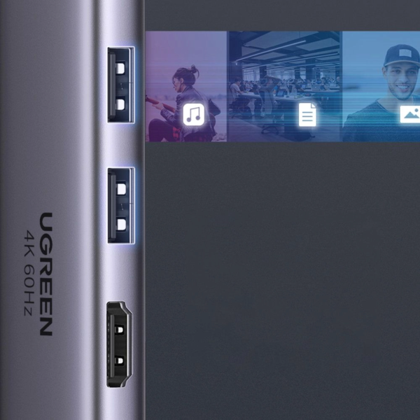 UGREEN USB-C 7IN1 DOCKING HDMI+2*USB-C 3.2+USB-A 3.2+SD/TF+PD