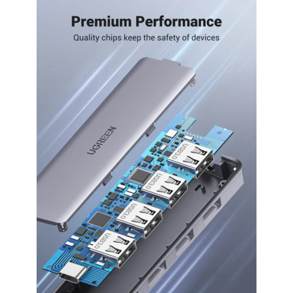UGREEN USB-C 3.0 TO 4-PORT USB 3.0 HUB + USB-C POWER SUPPLY