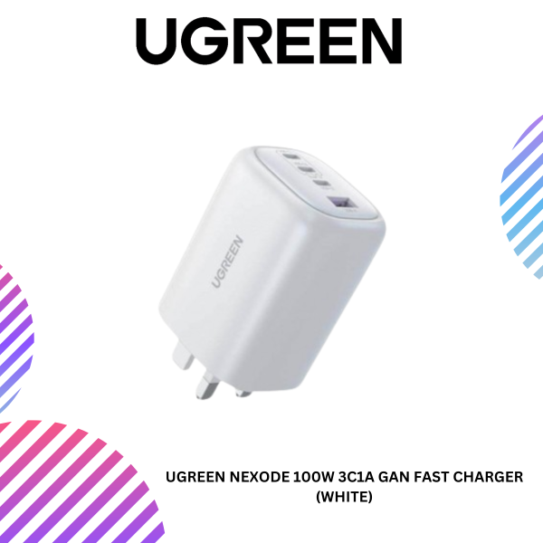 UGREEN NEXODE 100W 3C1A GAN FAST CHARGER (WHITE)