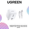UGREEN NEXODE 45W DUAL USB-C GAN FAST CHARGER + USB-C TO USB-C CABLE 100W 1M (WHITE)