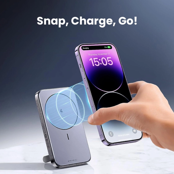 UGREEN 10000MAH MAGNETIC WIRELESS 20W POWER BANK WITH HOLDER (SPACE GRAY)