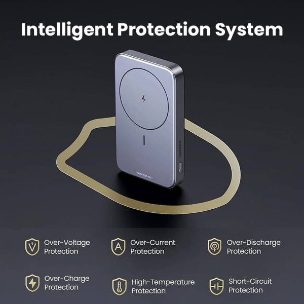 UGREEN 10000MAH MAGNETIC WIRELESS 20W POWER BANK WITH HOLDER (SPACE GRAY)