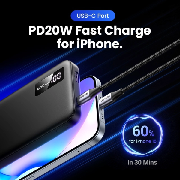UGREEN 20000MAH/10000MAH MINI QUICK TWO-WAY FAST CHARGING 20W POWER BANK