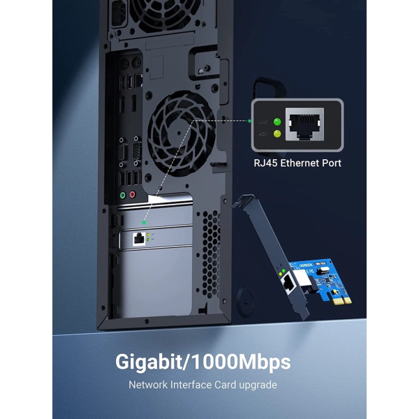 UGREEN PCI-E NETWORK CARD 10/100/1000MBPS RJ45 GIGABIT PORT