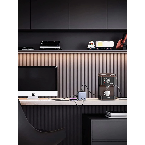 UGREEN DIGINEST POWER STRIP 7IN1 65W GAN FAST 3*UK+2C2A LAPTOP CHARGE (UK)