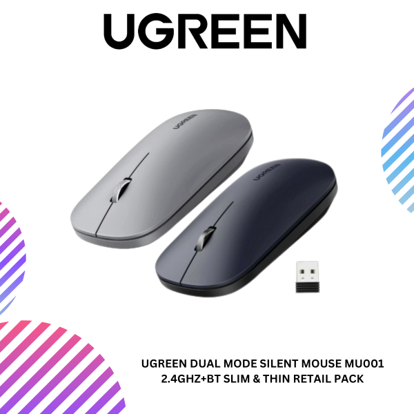 ang-copy-2025-03-25T102943.657.png UGREEN DUAL MODE SILENT MOUSE MU001 2.4GHZ+BT SLIM & THIN RETAIL PACK