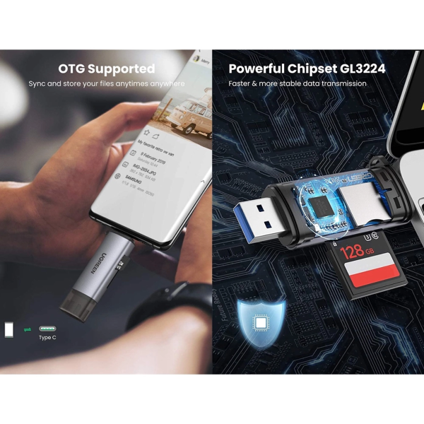 ang-copy-2025-03-25T110753.510.png UGREEN USB-A 3.0+USB-C 3.1 GEN 1 TO TF/SD 3.0 CARD READER