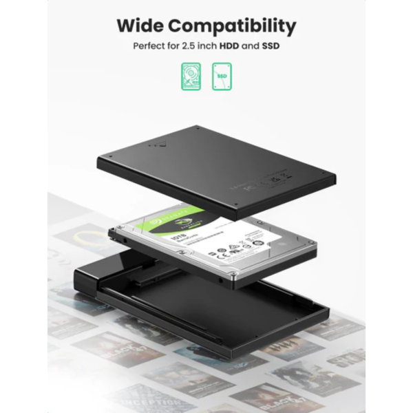 UGREEN USB-C 3.1 GEN 2 TO 2.5" SATA HARD DRIVE ENCLOSURE (10GBPS)
