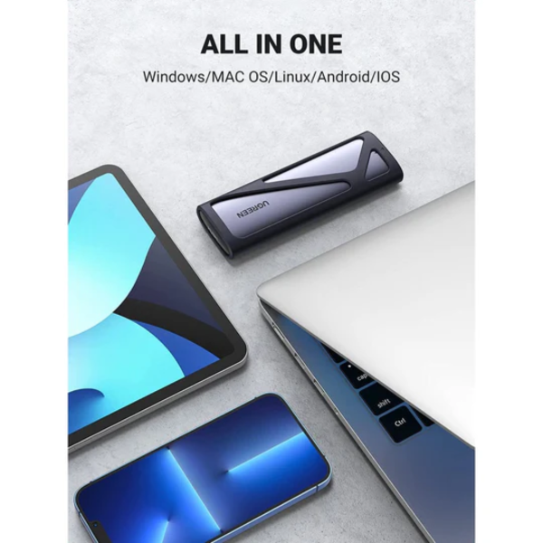 UGREEN USB-C 3.2 GEN2 M.2 NVME/SATA ALUMINUM SSD ENCLOSURE 10G WITH C TO C & C TO A CABLE 50CM