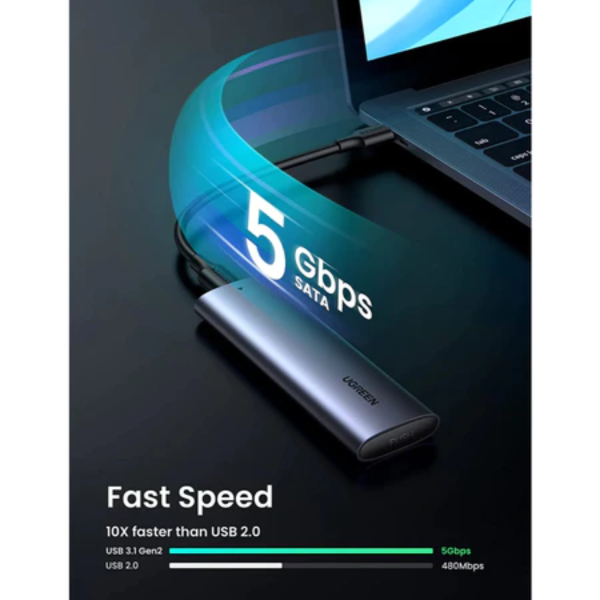 ang-copy-2025-03-25T152126.870.png UGREEN USB-C 3.1 GEN1 TO M.2 SATA ALUMINUM SSD ENCLOSURE 5G WITH C TO A CABLE 50CM