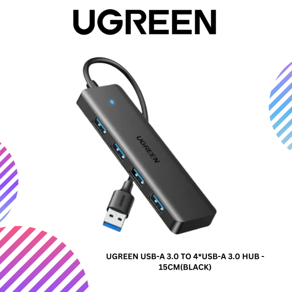 ang-copy-2025-03-26T110545.335.png UGREEN USB-A 3.0 TO 4*USB-A 3.0 HUB - 15cm(BLACK)