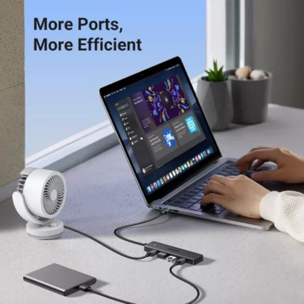 ang-copy-2025-03-26T110645.550.png UGREEN USB-A 3.0 TO 4*USB-A 3.0 HUB - 15cm(BLACK)