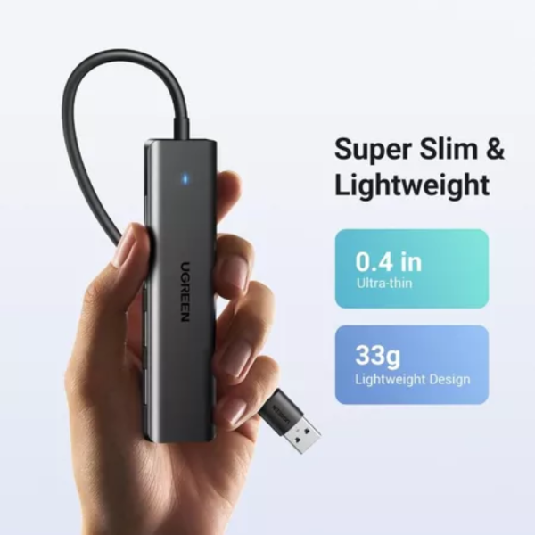 ang-copy-2025-03-26T110712.839.png UGREEN USB-A 3.0 TO 4*USB-A 3.0 HUB - 15cm(BLACK)
