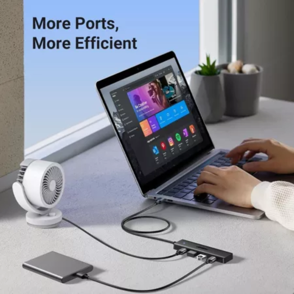 ang-copy-2025-03-26T110743.732.png UGREEN USB-A 3.0 TO 4*USB-A 3.0 HUB - 15cm(BLACK)