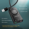 UGREEN USB-A TO 3.5MM EAR&MIC VOLUME CONTROL ADAPTER 15CM (BLACK)