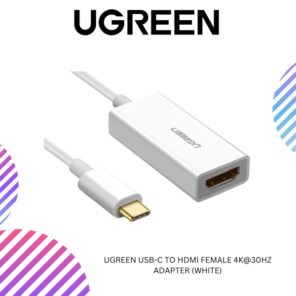 UGREEN USB-C TO HDMI FEMALE 4K@30HZ ADAPTER (WHITE)