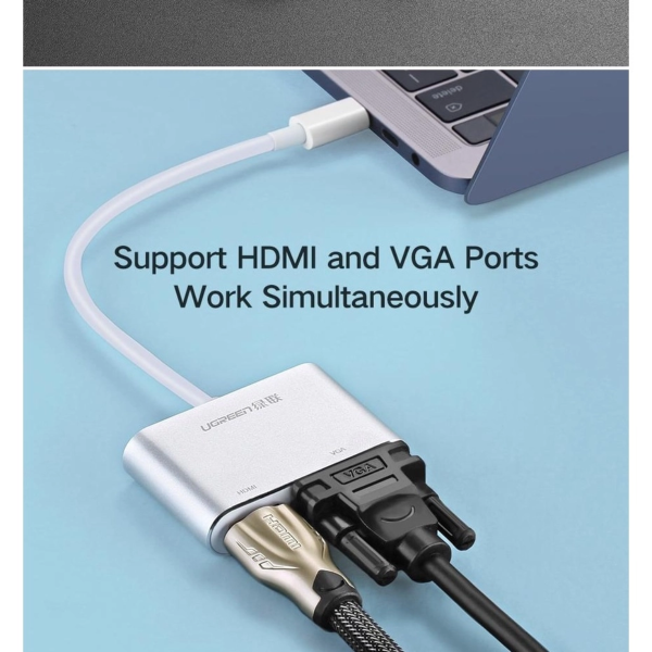 UGREEN USB-C TO HDMI+VGA Converter With PD ALUMINUM CASE