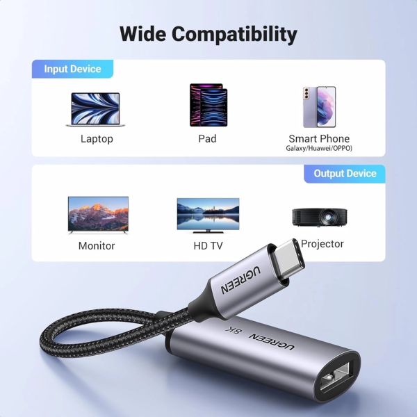 UGREEN USB-C TO DP 1.4 FEMALE CONVERTER 8K@60HZ/4K@120HZ