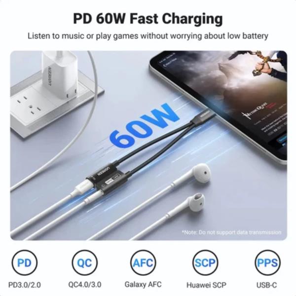UGREEN USB-C TO 3.5MM AUDIO ADAPTER WITH PD