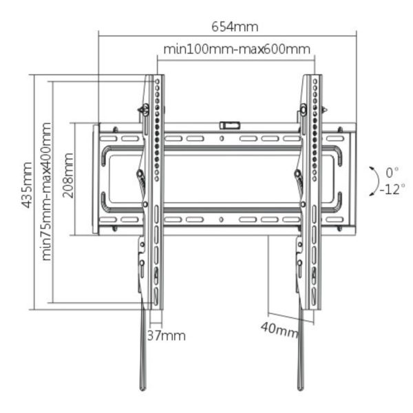 Brateck LP46-46T 37-70 inch Tilt Curved Flat TV Wall Mount (LP46-46T)