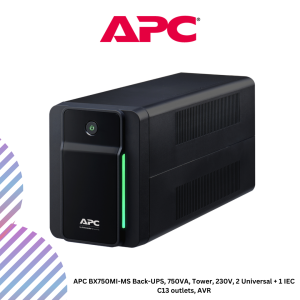 inc-15-18.png APC BX750MI-MS Back-UPS, 750VA, Tower, 230V, 2 Universal + 1 IEC C13 outlets, AVR