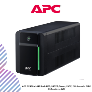 inc-15-19.png APC BX950MI-MS Back-UPS, 950VA, Tower, 230V, 2 Universal + 2 IEC C13 outlets, AVR