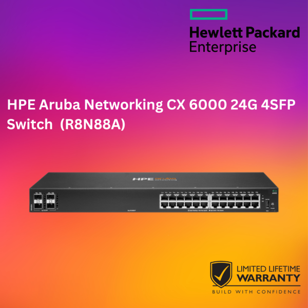 HPE Aruba Networking CX 6000 24G 4SFP Switch  (R8N88A)