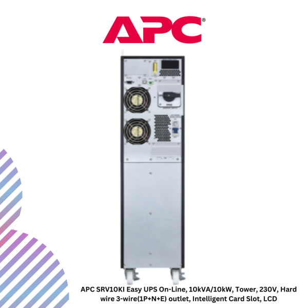 APC SRV10KI Easy UPS On-Line, 10kVA/10kW, Tower, 230V, Hard wire 3-wire(1P+N+E) outlet, Intelligent Card Slot, LCD