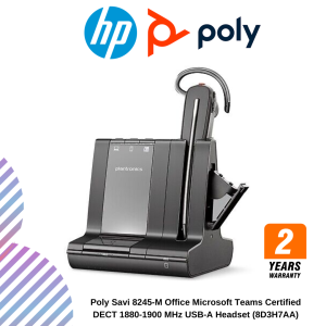 Poly Savi 8245-M Office Microsoft Teams Certified DECT 1880-1900 MHz USB-A Headset (8D3H7AA)