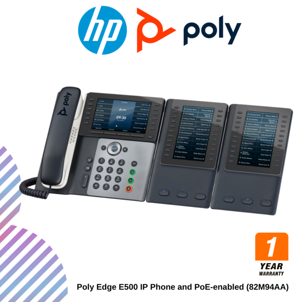 Poly Edge E500 IP Phone and PoE-enabled (82M94AA)