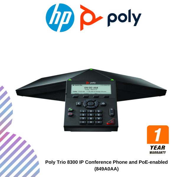 Poly Trio 8300 IP Conference Phone and PoE-enabled (849A0AA)