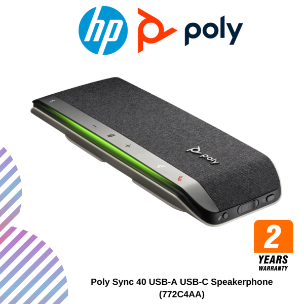 inc-23-18.png Poly Sync 40 USB-A USB-C Speakerphone (772C4AA)