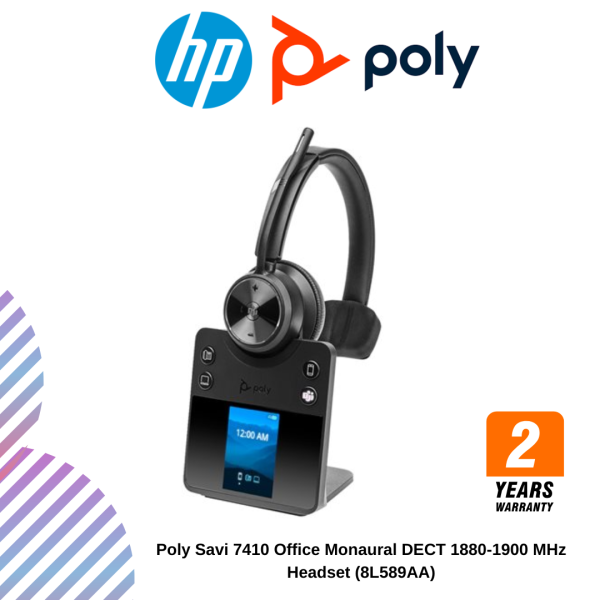 Poly Savi 7410 Office Monaural DECT 1880-1900 MHz Headset (8L589AA)