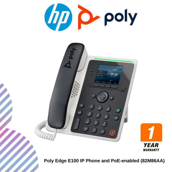 Poly Edge E100 IP Phone and PoE-enabled (82M86AA)