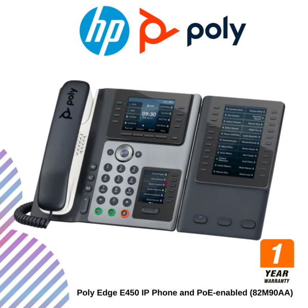 Poly Edge E450 IP Phone and PoE-enabled (82M90AA)