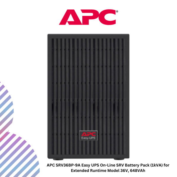APC SRV36BP-9A Easy UPS On-Line SRV Battery Pack (1kVA) for Extended Runtime Model 36V, 648VAh