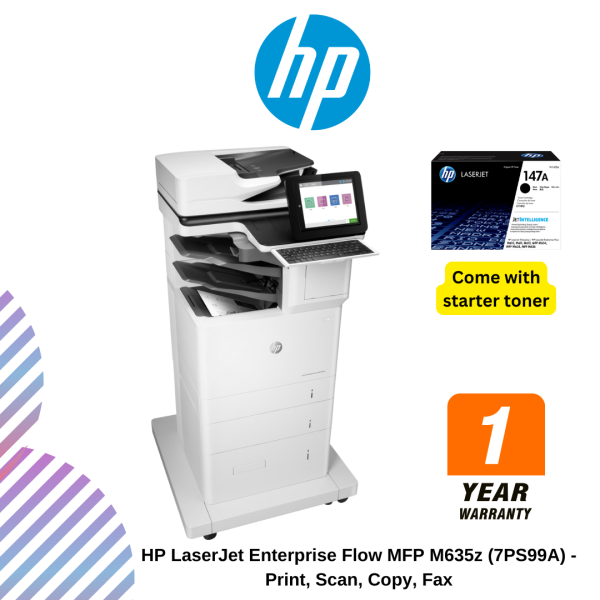 HP LaserJet Enterprise Flow MFP M635z (7PS99A) - Print, Scan, Copy, Fax