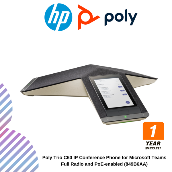 Poly Trio C60 IP Conference Phone for Microsoft Teams Full Radio and PoE-enabled (849B6AA)