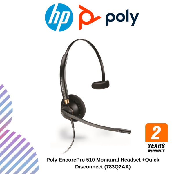 Poly EncorePro 510 Monaural Headset +Quick Disconnect (783Q2AA)