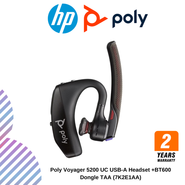 Poly Voyager 5200 UC USB-A Headset +BT600 Dongle TAA (7K2E1AA)