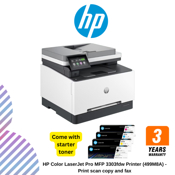 HP Color LaserJet Pro MFP 3303fdw Printer (499M8A) - Print, scan, copy and fax