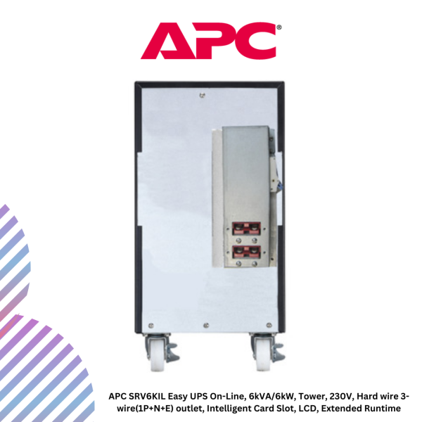 APC SRV6KIL Easy UPS On-Line, 6kVA/6kW, Tower, 230V, Hard wire 3-wire(1P+N+E) outlet, Intelligent Card Slot, LCD, Extended Runtime