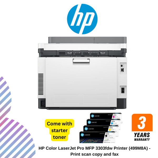 HP Color LaserJet Pro MFP 3303fdw Printer (499M8A) - Print, scan, copy and fax