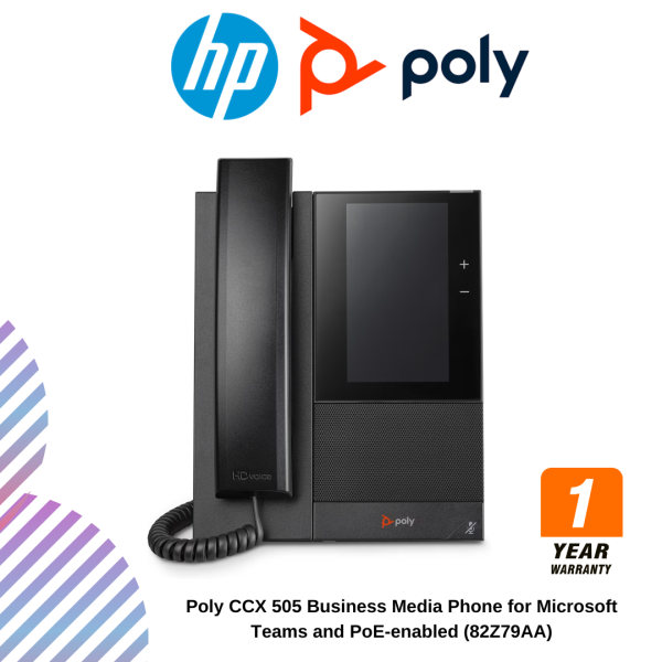 Poly CCX 505 Business Media Phone for Microsoft Teams and PoE-enabled (82Z79AA)
