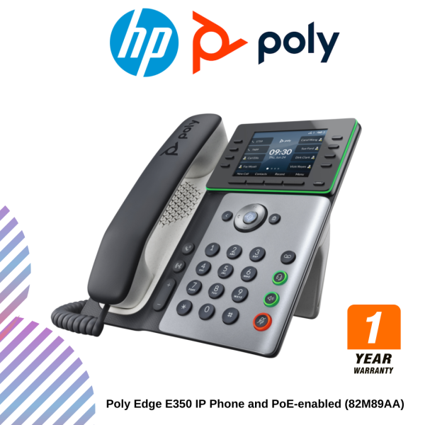 Poly Edge E350 IP Phone and PoE-enabled (82M89AA)