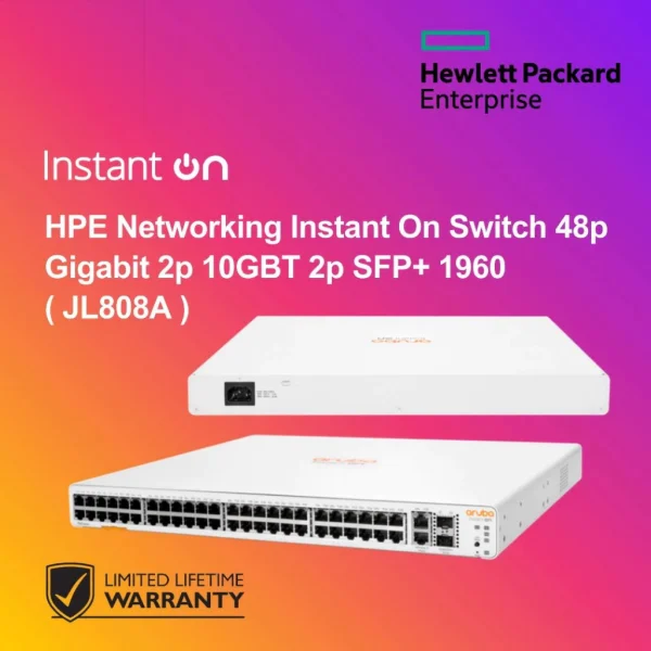 HPE Networking Instant On Switch 48p Gigabit 2p 10GBT 2p SFP+ 1960 ( JL808A )