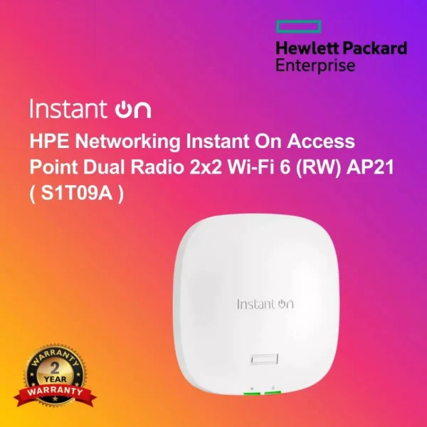 HPE Networking Instant On Access Point Dual Radio 2x2 Wi‑Fi 6 (RW) AP21 ( S1T09A )
