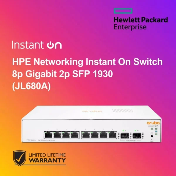HPE Networking Instant On Switch 8p Gigabit 2p SFP 1930 (JL680A)