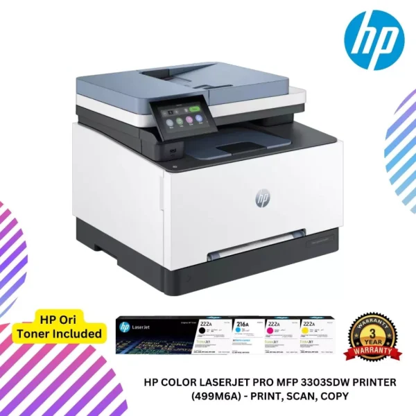 HP Color LaserJet Pro MFP 3303sdw Printer (499M6A) - Print, Scan, Copy